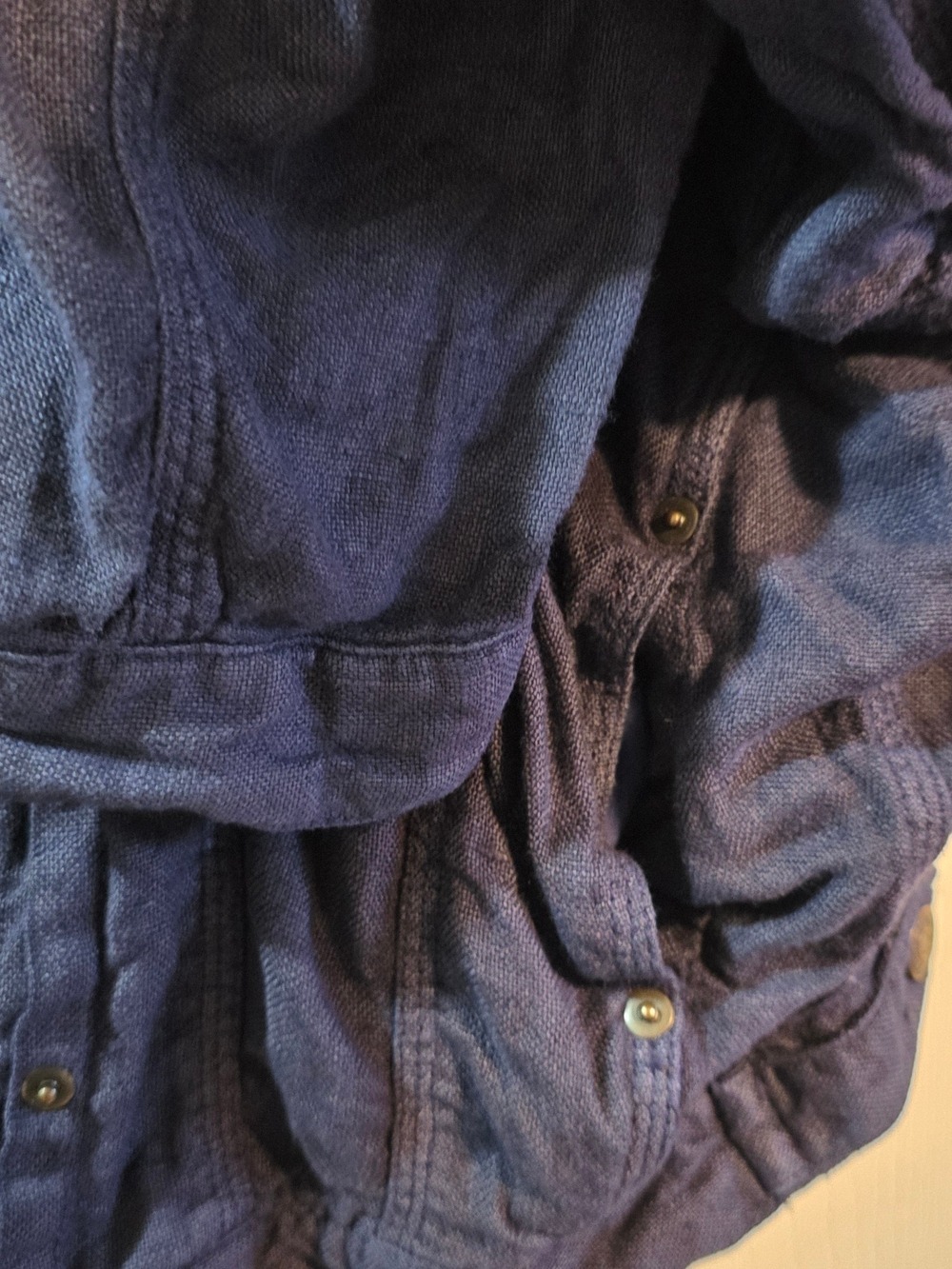 4/$67 Deal! Club Monaco Vintage Navy Blue Button-Front Bomber Jacket - Picture 5 of 12